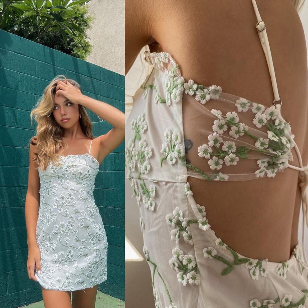 12th Tribe Croatian Coast White Floral Mini Dress